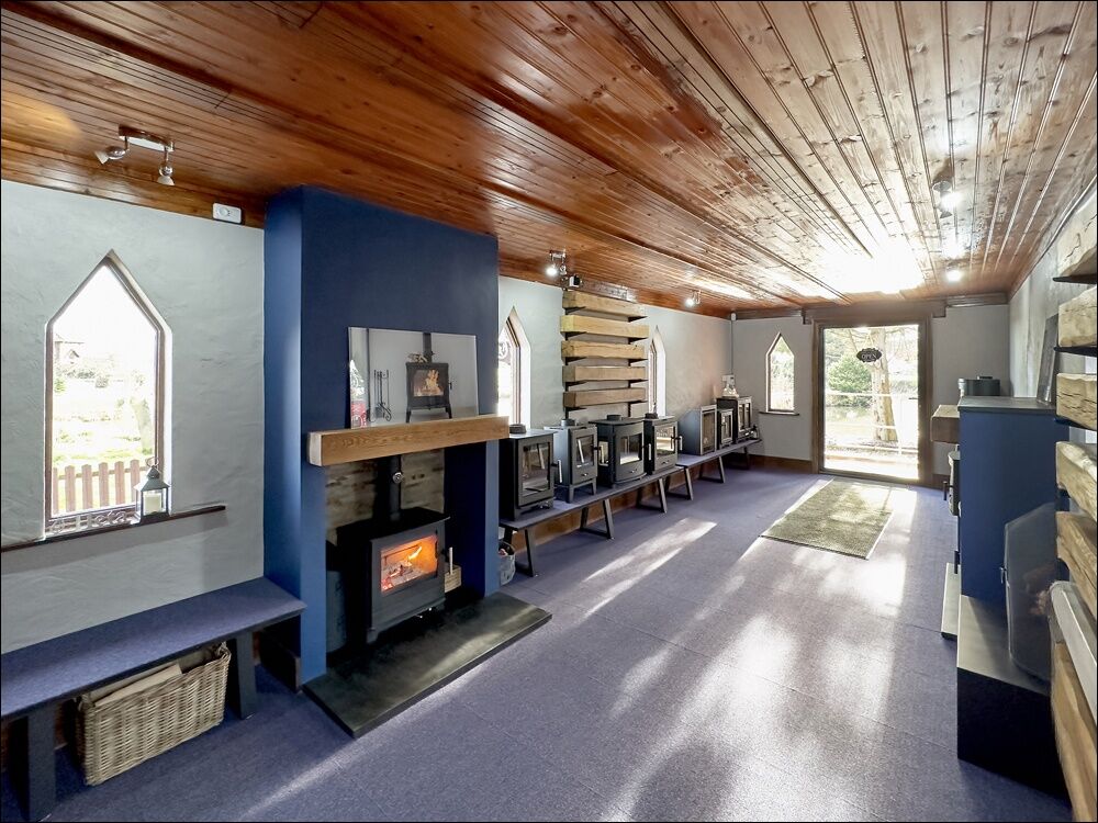 Inside the Cottage Stoves Wirral showroom at The Chapel, Larton Livery