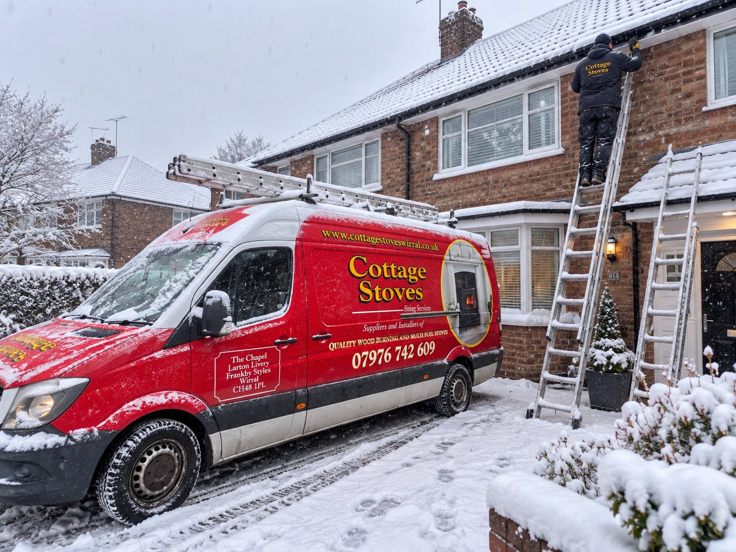 The Cottage Stoves Wirral van — quality wood burning and multi fuel stoves